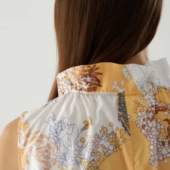 COS Multicolor Yellow Print Cotton Poplin Dress S - Picture 5 of 11